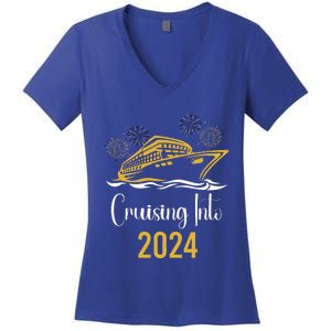 New Years Cruise 2024 Party Family Vacation Matching  Women's V-Neck T-Shirt