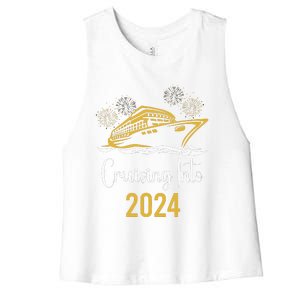 New Years Cruise 2024 Party Family Vacation Matching  Women's Racerback Cropped Tank