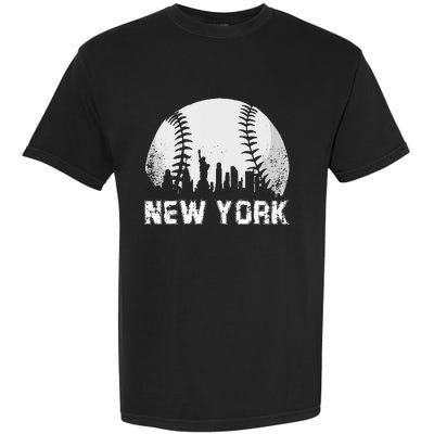 New York City Skyline Baseball Lover Garment-Dyed Heavyweight T-Shirt