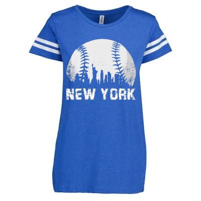 New York City Skyline Baseball Lover Enza Ladies Jersey Football T-Shirt