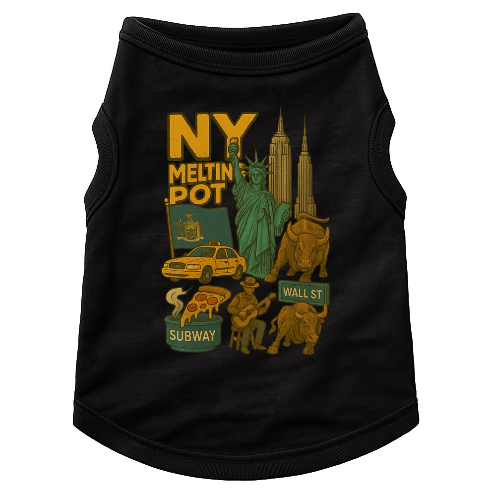 New York City Statue Of Liberty Melting Doggie Tank