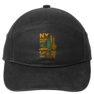 New York City Statue Of Liberty Melting 7-Panel Snapback Hat