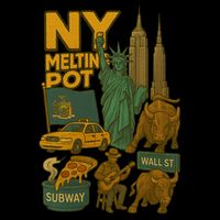 New York City Statue Of Liberty Melting Drawstring Bag