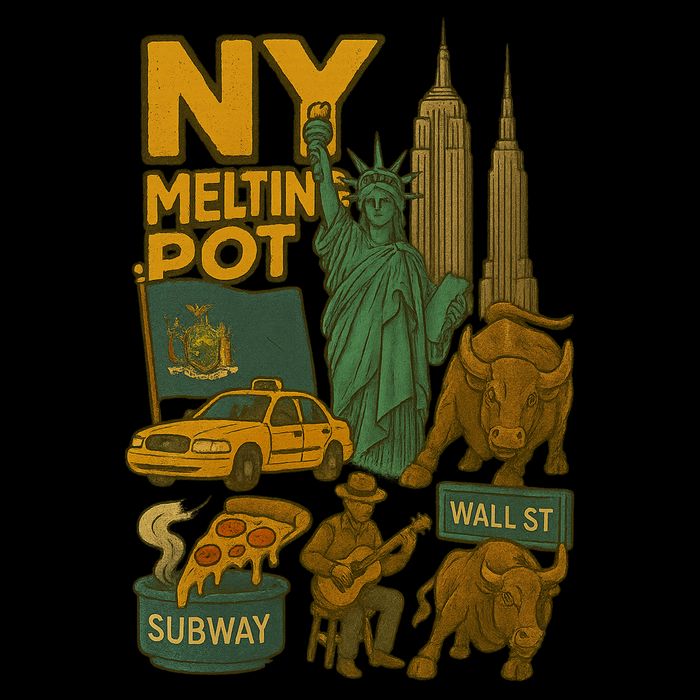 New York City Statue Of Liberty Melting Drawstring Bag