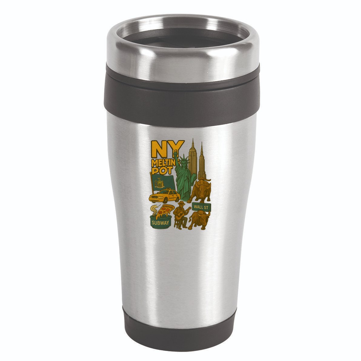 New York City Statue Of Liberty Melting 16oz Travel Tumbler