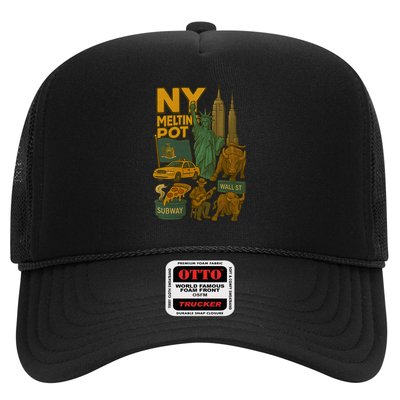 New York City Statue Of Liberty Melting Trucker Hat