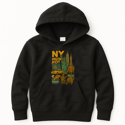 New York City Statue Of Liberty Melting Kids Hoodie