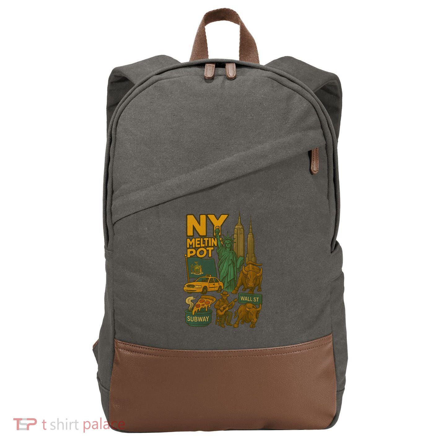 New York City Statue Of Liberty Melting Cotton Canvas Backpack