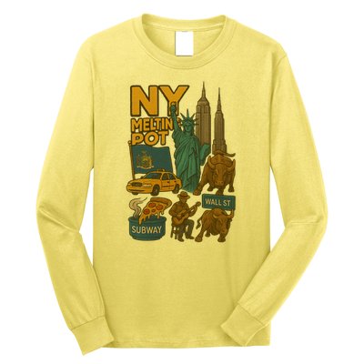 New York City Statue Of Liberty Melting Long Sleeve Shirt