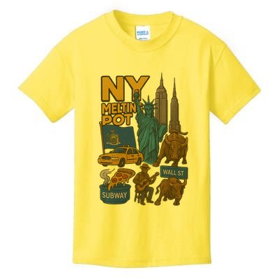 New York City Statue Of Liberty Melting Kids T-Shirt