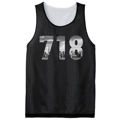 New York City 718 Area Code Skyline Queens Ny Nyc Vintage Mesh Reversible Basketball Jersey Tank