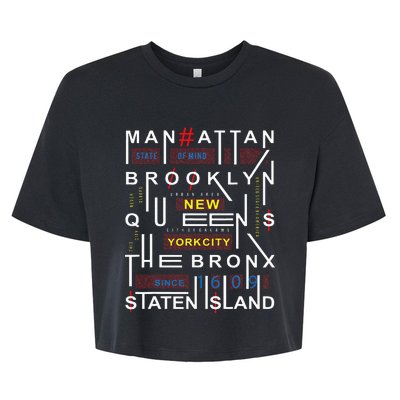 New York City Big Apple Bronx Queens Manhattan Staten Island Bella+Canvas Jersey Crop Tee