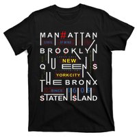 New York City Big Apple Bronx Queens Manhattan Staten Island T-Shirt