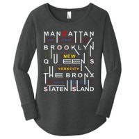 New York City Big Apple Bronx Queens Manhattan Staten Island Women's Perfect Tri Tunic Long Sleeve Shirt