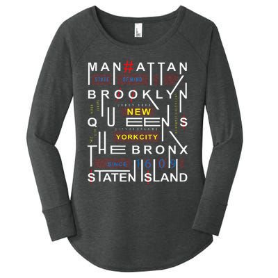 New York City Big Apple Bronx Queens Manhattan Staten Island Women's Perfect Tri Tunic Long Sleeve Shirt