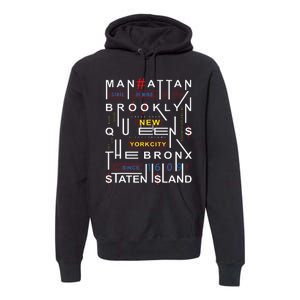 New York City Big Apple Bronx Queens Manhattan Staten Island Premium Hoodie