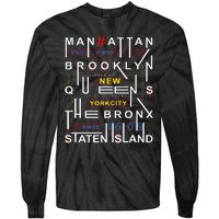 New York City Big Apple Bronx Queens Manhattan Staten Island Tie-Dye Long Sleeve Shirt