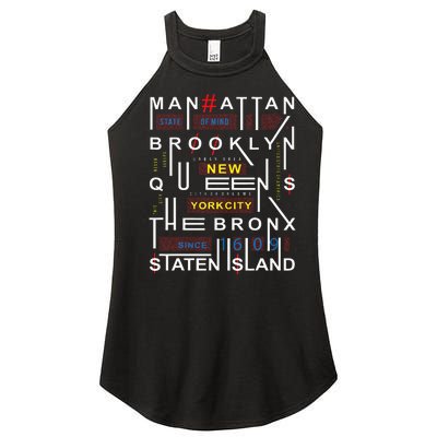 New York City Big Apple Bronx Queens Manhattan Staten Island Women’s Perfect Tri Rocker Tank