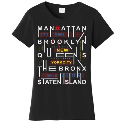 New York City Big Apple Bronx Queens Manhattan Staten Island Women's T-Shirt