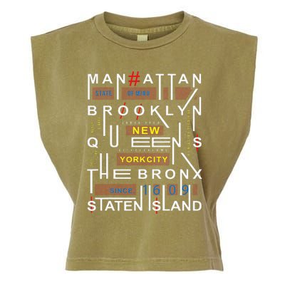 New York City Big Apple Bronx Queens Manhattan Staten Island Garment-Dyed Women's Muscle Tee