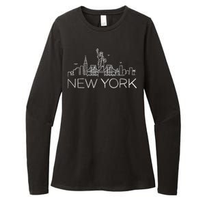 New York City New York City Skylines Statue Of Liberty Womens CVC Long Sleeve Shirt