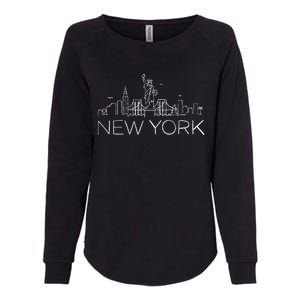 New York City New York City Skylines Statue Of Liberty Womens California Wash Sweatshirt