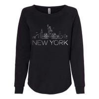 New York City New York City Skylines Statue Of Liberty Womens California Wash Sweatshirt