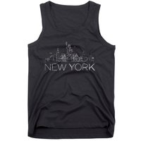 New York City New York City Skylines Statue Of Liberty Tank Top