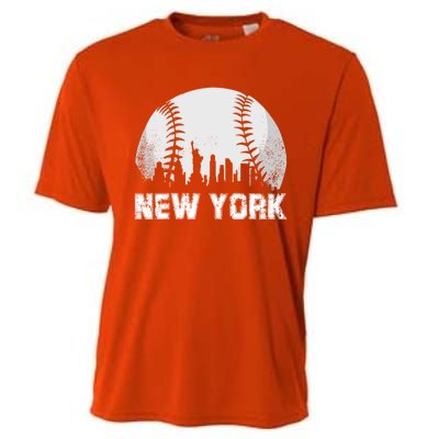 New York City Skyline Baseball Lover Gift Cooling Performance Crew T-Shirt