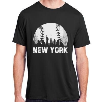 New York City Skyline Baseball Lover Gift Adult ChromaSoft Performance T-Shirt