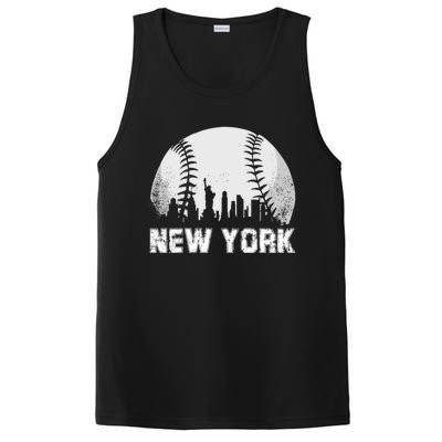 New York City Skyline Baseball Lover Gift PosiCharge Competitor Tank