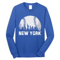 New York City Skyline Baseball Lover Gift Long Sleeve Shirt