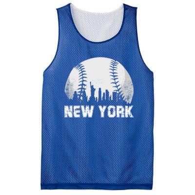 New York City Skyline Baseball Lover Gift Mesh Reversible Basketball Jersey Tank