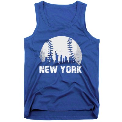 New York City Skyline Baseball Lover Gift Tank Top