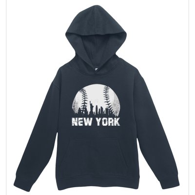 New York City Skyline Baseball Lover Gift Urban Pullover Hoodie