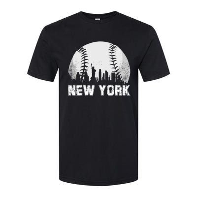 New York City Skyline Baseball Lover Gift Softstyle CVC T-Shirt