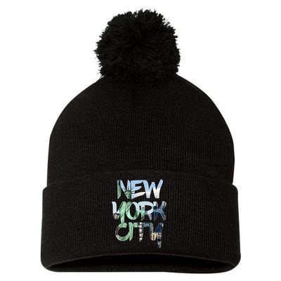 New York City NYC Liberty Pom Pom 12in Knit Beanie