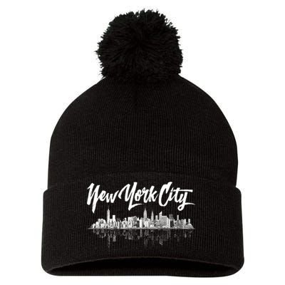 New York City Skyline Funny Gift Souvenirs  And  Pom Pom 12in Knit Beanie