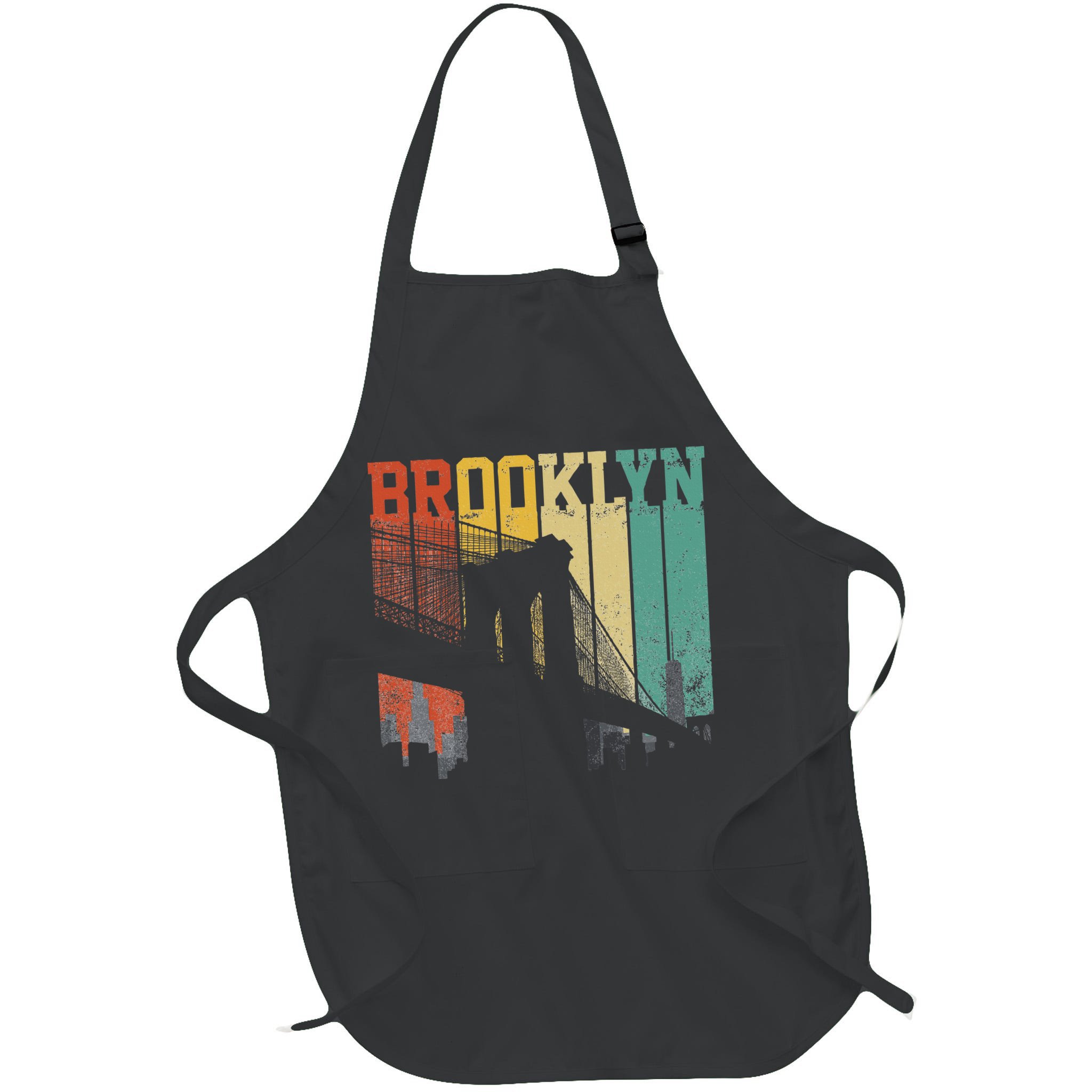 New York City Brooklyn Bridge Vintage Retro Skyline Nyc Ny Apron