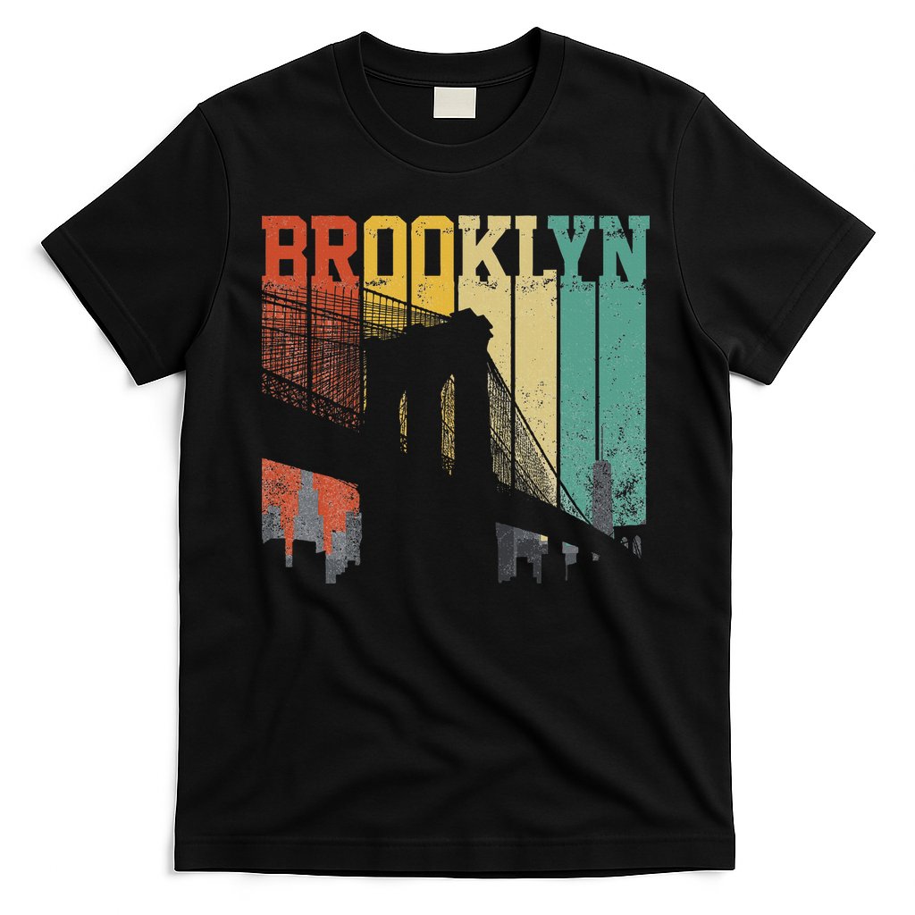 New York City Brooklyn Bridge Vintage Retro Skyline Nyc Ny T-Shirt