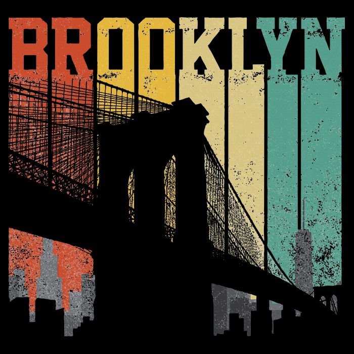 New York City Brooklyn Bridge Vintage Retro Skyline Nyc Ny Baby Bodysuit