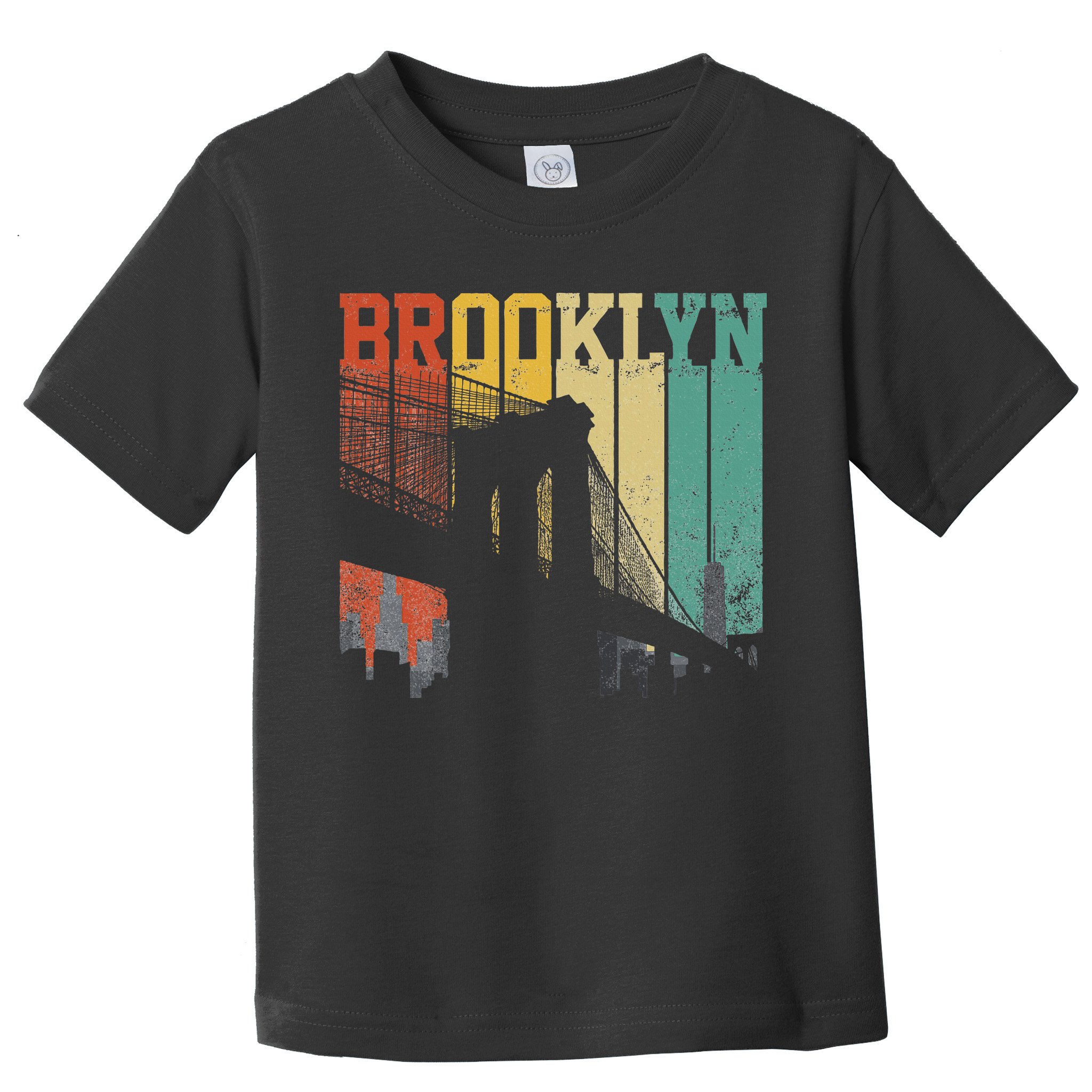 New York City Brooklyn Bridge Vintage Retro Skyline Nyc Ny Toddler T-Shirt