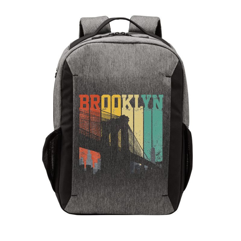 New York City Brooklyn Bridge Vintage Retro Skyline Nyc Ny Vector Backpack