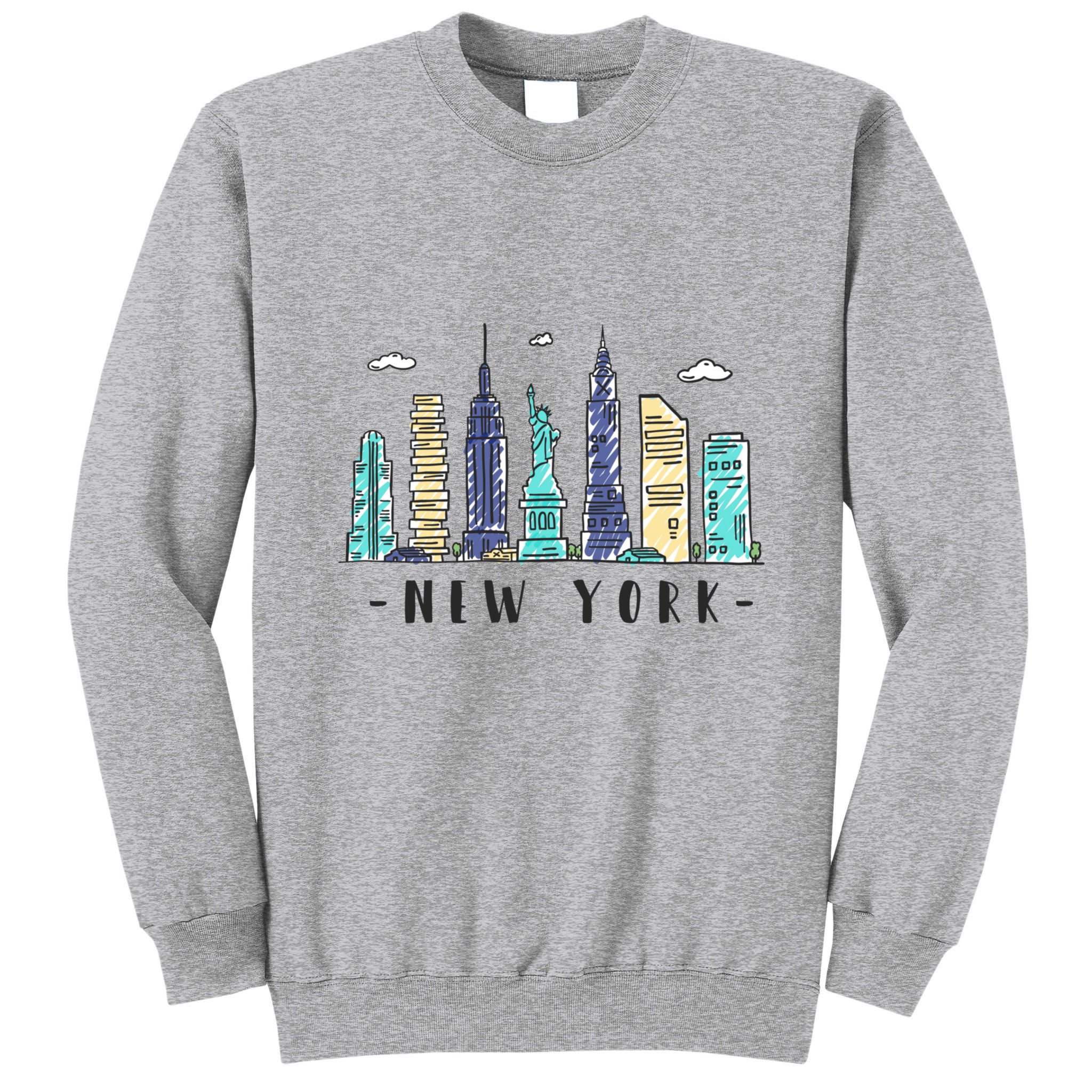 New York City Nyc Skyline Ny Watercolor Souvenir Gift Tall Sweatshirt