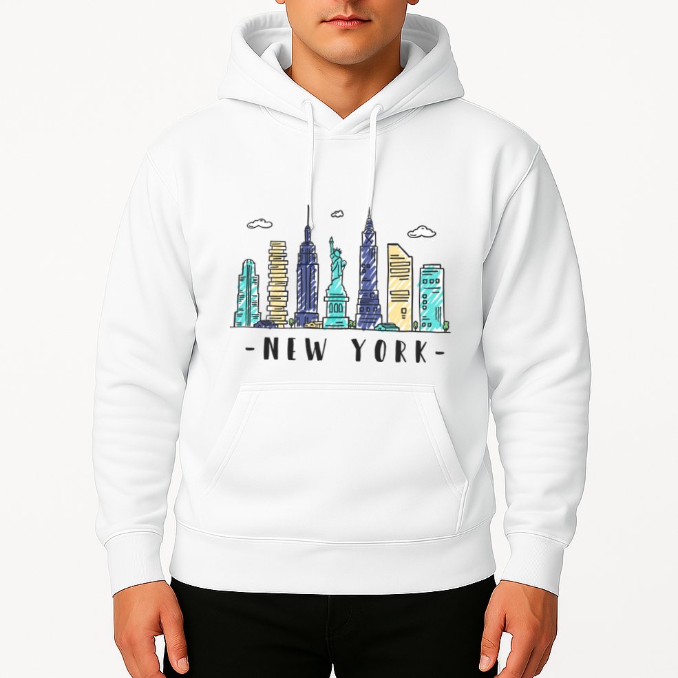 New York City Nyc Skyline Ny Watercolor Souvenir Gift Hoodie