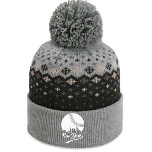 New York City Skyline Baseball Lover  The Baniff Cuffed Pom Beanie