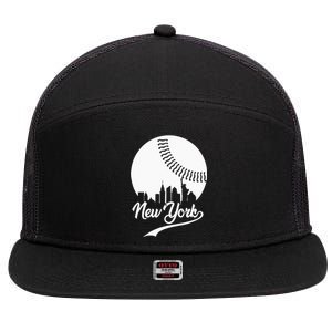 New York City Skyline Baseball Lover  7 Panel Mesh Trucker Snapback Hat