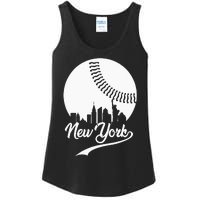 New York City Skyline Baseball Lover  Ladies Essential Tank