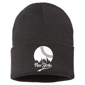 New York City Skyline Baseball Lover  Sustainable Knit Beanie