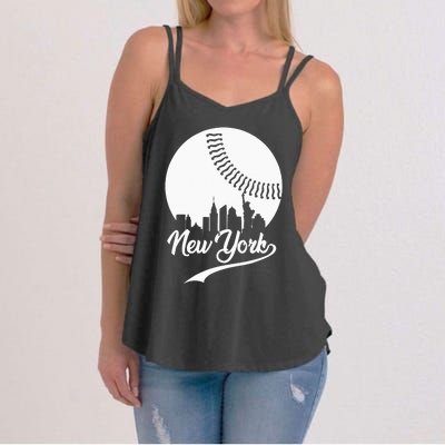 New York City Skyline Baseball Lover  Women's Strappy Tank